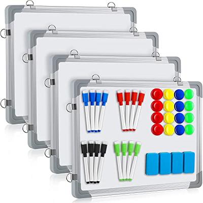 SKKSTATIONERY Cartoon Dry Erase Board Set, 4 Pack Dry Erase Lap Boards, 36 Pcs Mini Dry Erase Markers, Eraser