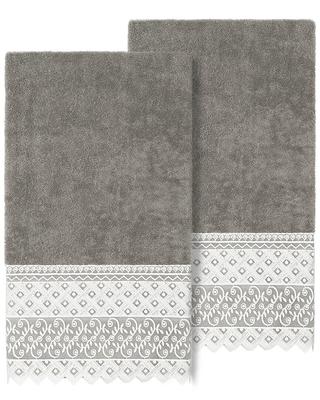 Linum Home Textiles 100% Turkish Cotton Aiden 2Pc White Lace