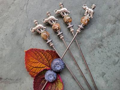 Silver Plate Elephant Drink Stirrers