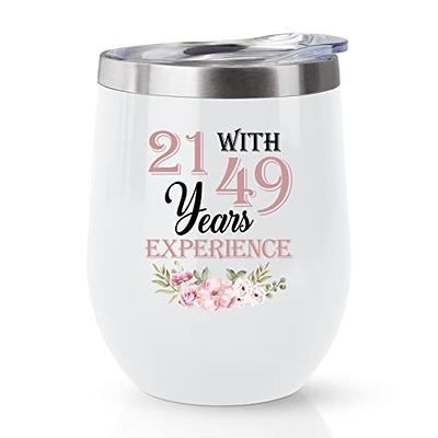 YANSION 50th Birthday Gifts for Women, Wine Tumbler with Funny