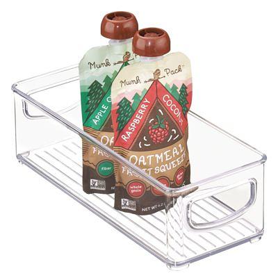 mDesign Tall Plastic Kitchen Food Storage Organizer Bin with Handles - Clear