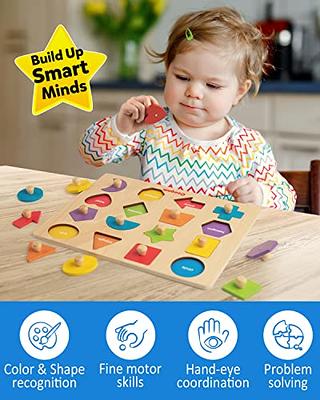  Coogam Montessori Toy for Toddlers, Fine Motor Skill Wooden  Magnetic Fishing Game, Color and Shape Sorter for Age 3 4 5 Girls Boys  Preschool Educational Gift : Toys & Games