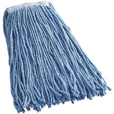 Lavex 18 oz. Blue Microfiber Looped End Wet Mop Head with 5 Green Headband