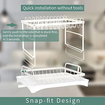 daooap Dish Drying Rack, Dish Racks for Kitchen Counter, Dish Drainer, Dish  Drying Rack with Drainboard, Large Dish Drying Rack, Dish Rack and  Drainboard Set, 2 Tier Dish Strainers Yellowwhite - Yahoo Shopping