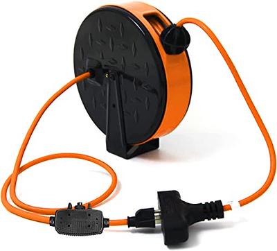Ultra Explorer 30 Ft Retractable Extension Cord Reel, 16/3 SJTW Power Cord  with 3 Electrical Outlets, Ceiling or Wall Mount, Adjustable Stopper, Metal  Plate, UL Listed, Red (30 ft, Orange - Yahoo Shopping