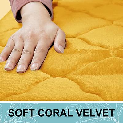 Olanly Memory Foam Bath Mat Large Absorbent Shower Carpet Soft Coral Velvet  Floor Pad Home Decoration Non-Slip Bathroom Rug