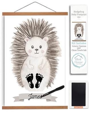 Hedgehog Baby Footprint Kit Canvas - Memorialize Baby Foot Prints