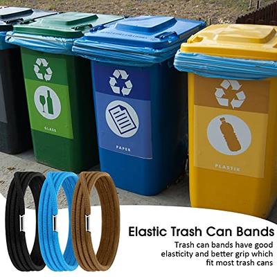 Trash Can Bands Rubber Garbage Can Bands Litter Box Bands Elastic Garbage  Bands Colorful Can Bands for 13-30 Gallon Trash Cans Home Office School