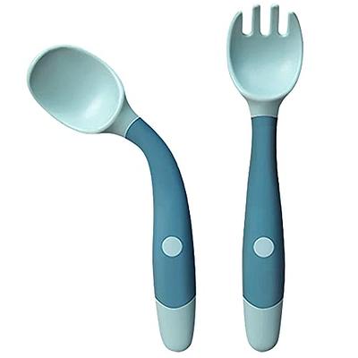 HIWOOD Baby Self Feeding Training Spoon and Fork Set with Travel Case,  BPA-Free Cute Circle Toddler Training Utensils, Silicone/ABS Great  Tableware Set Spoons Fork for Kids(Light Blue) - Yahoo Shopping