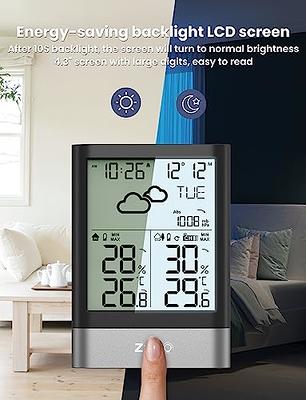 Wittime 2081 Weather Station Indoor Outdoor Thermometer Wireless  Temperature Humidity Monitor with HD Color Display and Outdoor Sensor