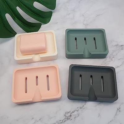 Unique Bargains Silicone Soap Dish Keep Soap Dry Soap Cleaning Storage for Home Bathroom Kitchen Purple 2 Pcs