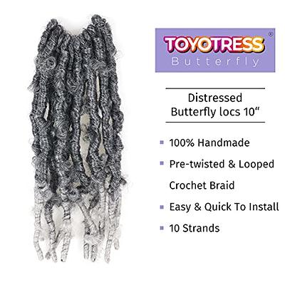 Faux Locs Crochet Hair 10  Pre-Looped Handmade Crochet Braids Synthe –  Toyotress