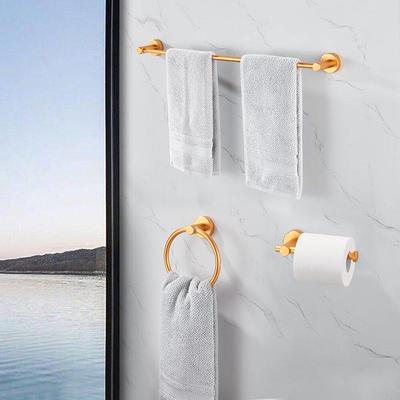 Gold Toilet Paper Holder Towel Ring,Brushed Gold Bathroom Hardware