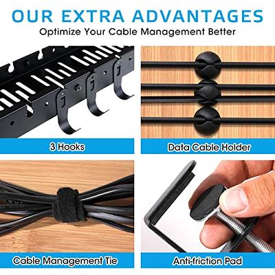 Under Desk Cable Management Tray, Adjustable 11.2 into 21.8 No Drill Wire  Organizer, Cord Management with Cable Holder Ties for Office Home Desk  Cable Hider - Yahoo Shopping