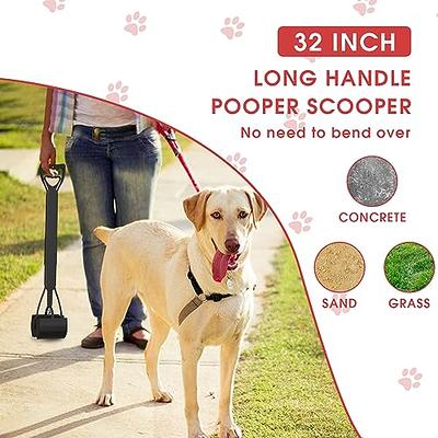 AWOSNA 32 Pooper Scooper with Long Handle for Large Dogs Foldable Portable  Durable Pet Waste Pick