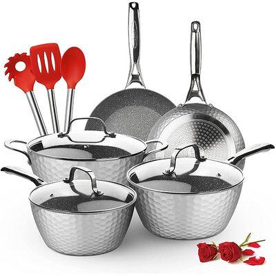 T-Fal B039SE64 Excite 14-Piece Non-Stick Cookware Set - Red