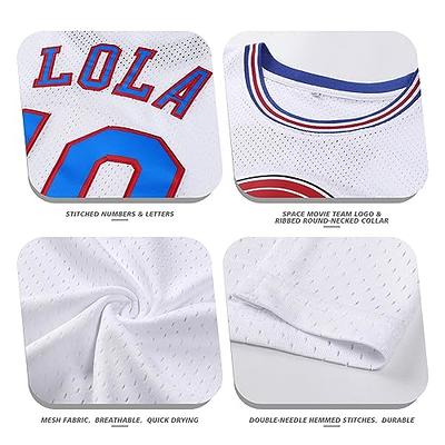 Camiseta de baloncesto para hombre Lola #10 Bugs #1 Space Movie Jersey 90S  Hip Hop Ropa Camisa para Fiesta