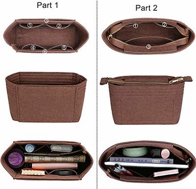 Joqixon Mini Felt Purse Organizer Insert Small Tote Bag organizer with  Zipper