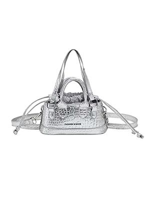 White Leather Crossbody Purses Top Handle Small Handbags