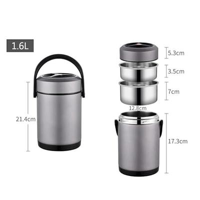 Thermos For Hot Food, Lunch Box, Thermal Lunch Box Stackable Hot Food  Insulated Box 304 Stainless Steel Round Lunch Box Sealed Food  Containers(single