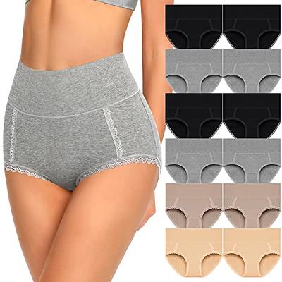 wirarpa Women's Underwear Cotton Super High Waisted Briefs Stretch Full  Coverage Panties 4 Pack