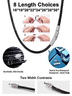 FaithHeart Leather Necklace Cord with Clasp, Black Waterproof Braided Wax  Rope Chains for Man Durable 2MM Cord Necklaces for Boys - Yahoo Shopping