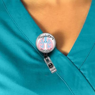Respiratory Therapist RT Retractable Badge Reel, LUNGS Badge Reel