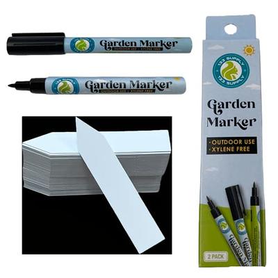  133 SUPPLY - 2 Pack Garden Marker Pen Permanent Markers Black