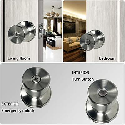 BESTTEN Keyed Entry Door Knob with Lock, Interior and Exterior Door Lock,  Standard Ball, Satin Nickel