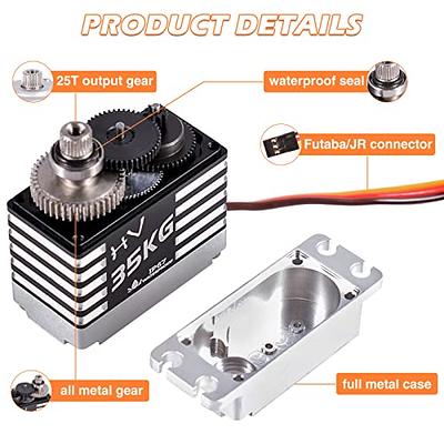 9IMOD RC Servo 35KG Brushless 1/10 Servo Waterproof High Torque Servo All  Aluminum Case Digital RC Crawler Servo High Speed Servo for 1/10 1/8 RC