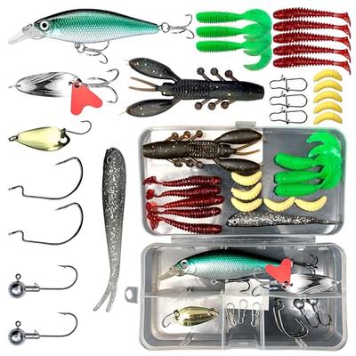 Fishing 75pcs Lures Baits Kit for Bass Trout Salmon Fishing Tackle