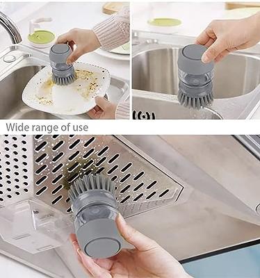 MR.SIGA Soap Dispensing Dish Brush Storage Set, Kitchen Brush with Holder for Pot Pan Sink Cleaning