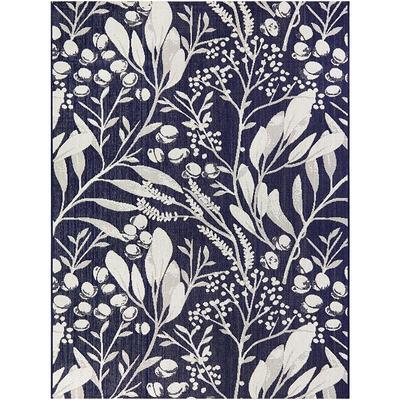 Tayse Rugs Tropic Floral Aqua 2 ft. x 3 ft. Indoor/Outdoor Area Rug, Blue