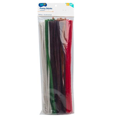 Hello Hobby Neon Fuzzy Sticks, 100-Pack 