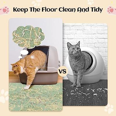 waretary cat litter mat 36x 30, kitty pretty litter box trapping mat, extra  large xl honeycomb double scatter control layer