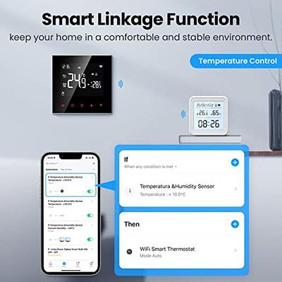 WiFi Temperature Sensor with Waterproof External Probe,Tuya Smart  Temperature Humidity Monitor with Backlight LCD Display,Remote Monitor for  Incubator