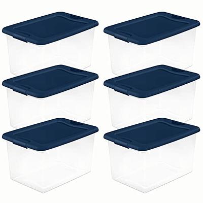 Homz 112 Quart Heavy Duty Clear Plastic Stackable Storage Containers, 6 Pack