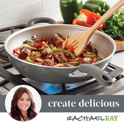 Rachael Ray 3-Quart Nonstick Saucier Pan, Aluminum, Agave Blue, Cook + Create Collection