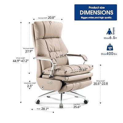 EMIAH Ergonomic Executive Office Chair Big and Tall Reclining Office Chair  with Footrest and Lumbar Support Computer Rolling Desk Chair Electric High