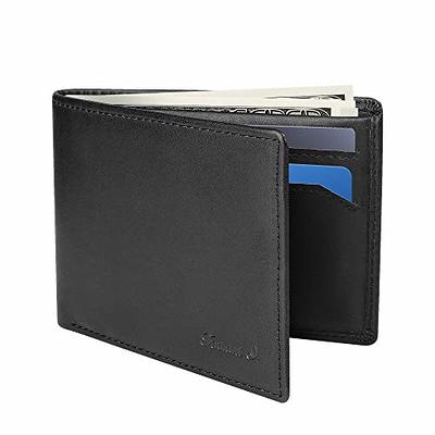  GSOIAX Slim Wallet for Men with 11 card Slots Rfid Blocking  Carbon Fiber wallets Bifold Credit Card Holder Minimalist Leather With Gift  Box (Carbon Black and Orange) : Clothing, Shoes 