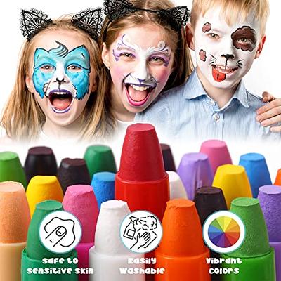 Face Paint - Classic Black + White Face Painting , Professional Water  Activated Face & Body Paint Makeup,for Adults Kids Halloween Facepaint SFX  Make