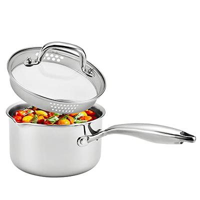 4-quart Covered Stainless Steel Saucepan