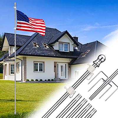 Ground Flag Poles for Outside House - 1 Tangle Free Flag Pole for