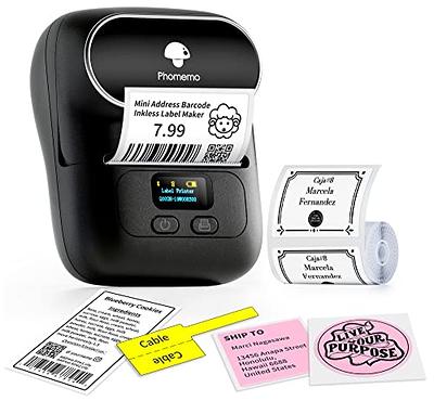 Phomemo M110 Label Makers, Mini Thermal Pocket Inkless Sticker Barcode  Bluetooth Printer for Small Business, Address, Mailing, Price Tag, File  Folder