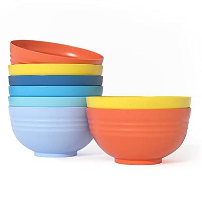 Cereal Bowls with Straws for Kids - (Set of 6 - 20-Ounce Bowls