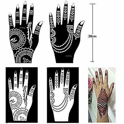 Xmasir Pack of 16 Sheets Henna Tattoo Stencil/Templates Temporary Kit, Indian Arabian