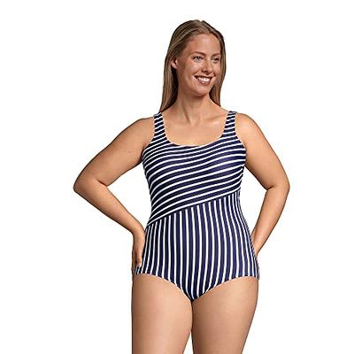 Lands' End Lands'end Women's Petite D-Cup Beach Living Square Neck Tankini  Top