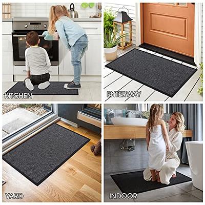 MAYHMYO 2 PCS Anti Fatigue Rugs Non Skid Waterproof Floor Mat Cushioned  Black and White Farmhouse Comfort Standing Kitchen Mats for Floor, House