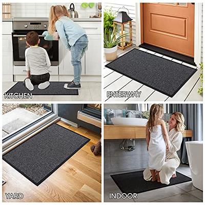 MontVoo Kitchen Rugs and Mats Washable [2 Pcs] Non-Skid Natural Rubber Kitchen Mats for Floor Runner Rugs Set for Kitchen Floor Front of Sink, Hallway