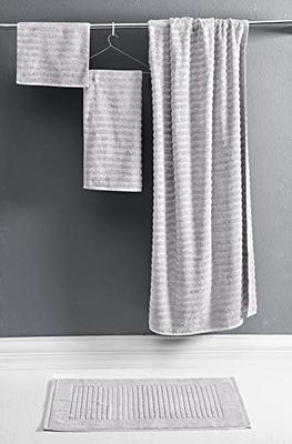 White Classic Luxury 100% Cotton Bath Towels Set of 4 - 27x54 Light-Gray